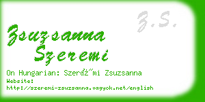 zsuzsanna szeremi business card